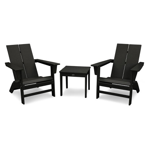 St Croix 3pc Contemporary Adirondack Set Black Polywood Target