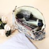 Unique Bargains Travel Zipper Floral Makeup Bags and Organizers Gray Blue - 2 of 4