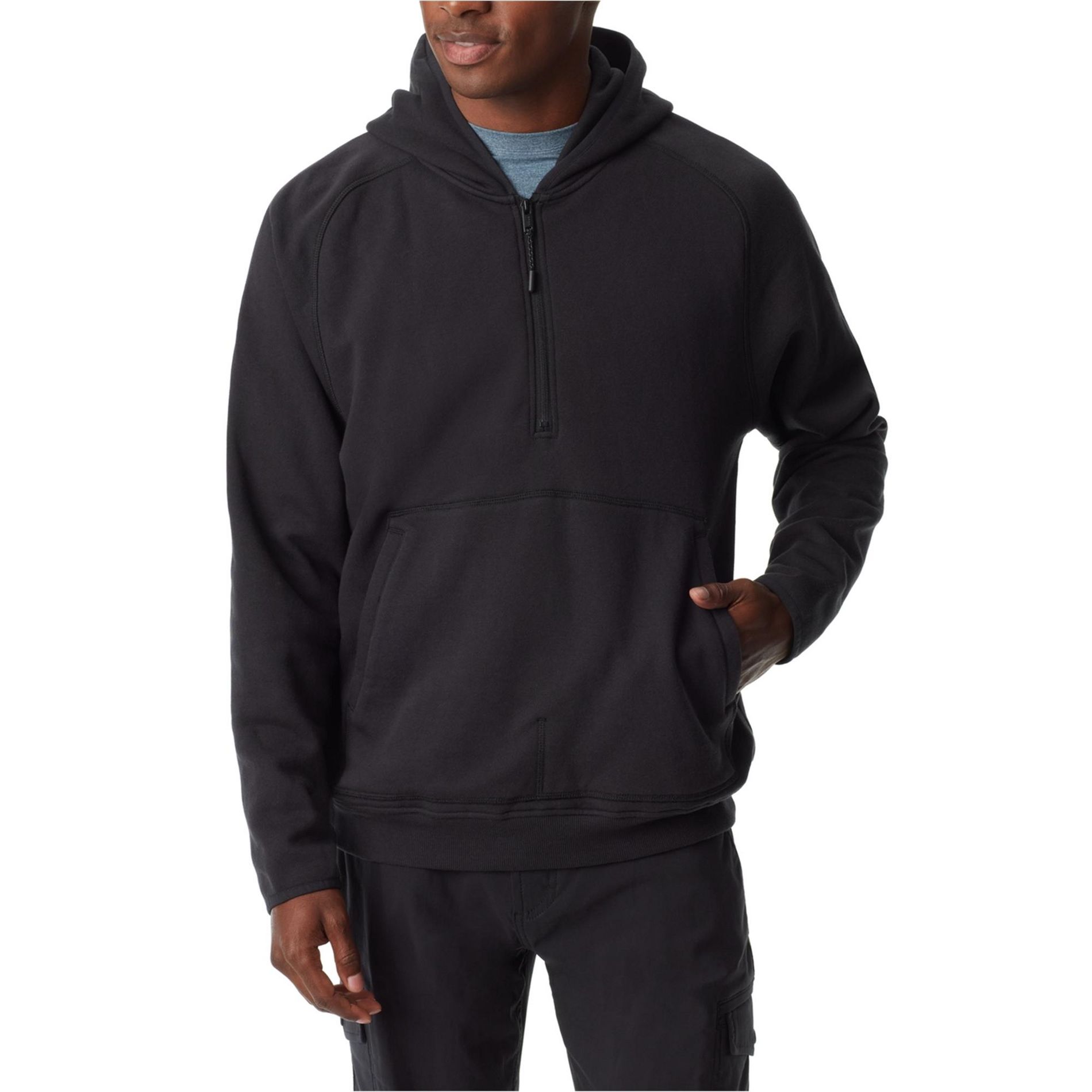 BASS OUTDOOR Mens Quarter Zip Hoodie Sweatshirt