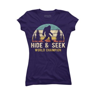 Junior's Design By Humans Bigfoot - Hide And Seek World Champion By clickbong T-Shirt - 1 of 2