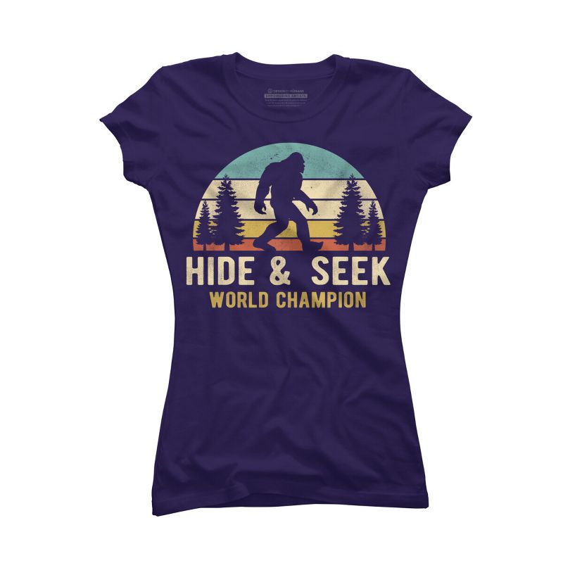 Junior's Design By Humans Bigfoot - Hide And Seek World Champion By clickbong T-Shirt, 1 of 3