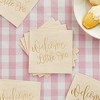 Blue Panda 50 Pack Pink Baby Shower Napkins – “Welcome Little One” Baby Shower Decorations (5x5 In) - 2 of 4