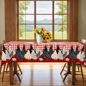 LOVEVOOK Floral Rectangular Tablecloth, Washable Seasonal Round Floral Table Cover for Party Picnic Dinner Decor - 1 of 4