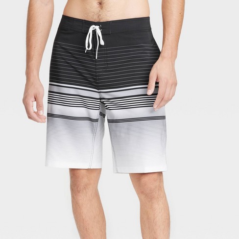 Men's 10 Graves Striped Board Shorts - Goodfellow & Co™ Charcoal 28
