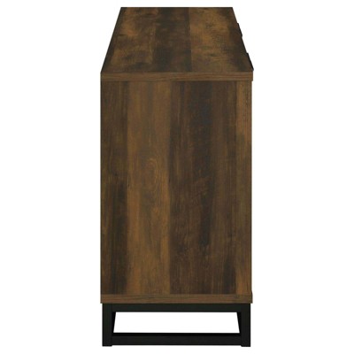 Ryatt Dark Pine and Black 4-Door Wood Accent Cabinet