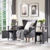 SinCiDo Farmhouse Set of 2 Nightstands w/Charging Station, Wood End Table with Barn Door & Open Shelves for Bedroom, Living Room - 2 of 4