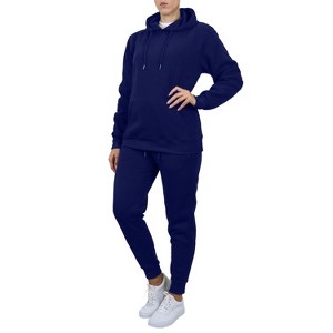 Galaxy By Harvic Women's Loose Fit Fleece-Lined Pullover Hoodie & Jogger 2-Piece Set - 1 of 4
