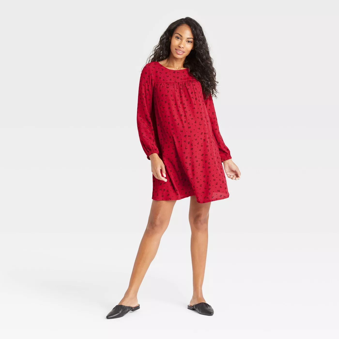 The Nines by HATCH™ Long Sleeve Crepe Maternity Dress Floral Print