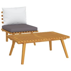 vidaXL 2 Piece Patio Lounge Set with Cushions Solid Acacia Wood - 1 of 4