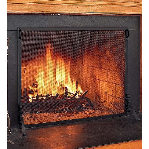 Plow & Hearth - Solid Steel Flat Guard Fireplace Fire Screen, 44ów X ...