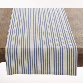 Saro Lifestyle Timeless Stripes Table Runner, 16"x72", Blue