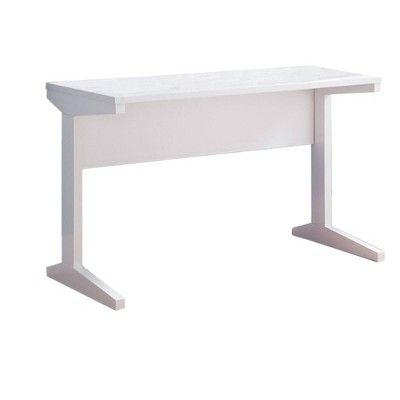 Contemporary Style Desk with Width Top White - Benzara