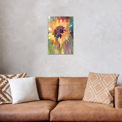 18" x 12" Vibrant Sunflower Watercolor Canvas Art