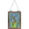 Chloe Lighting Blue Iris Floral Glass Vertical Hanging Window Panel 25" Tall - 3 of 4