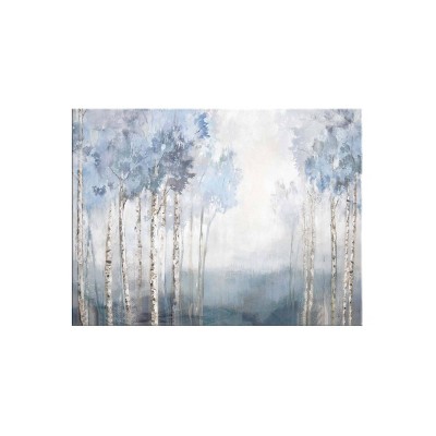 40" x 30" Blue Tone Birch Unframed Wall Canvas Blue - Prinz