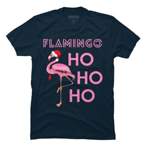 Men's Design By Humans Flamingo HoHoHo Christmas Day X-Mas Flamingo Shirt By TomGiant T-Shirt - 1 of 4
