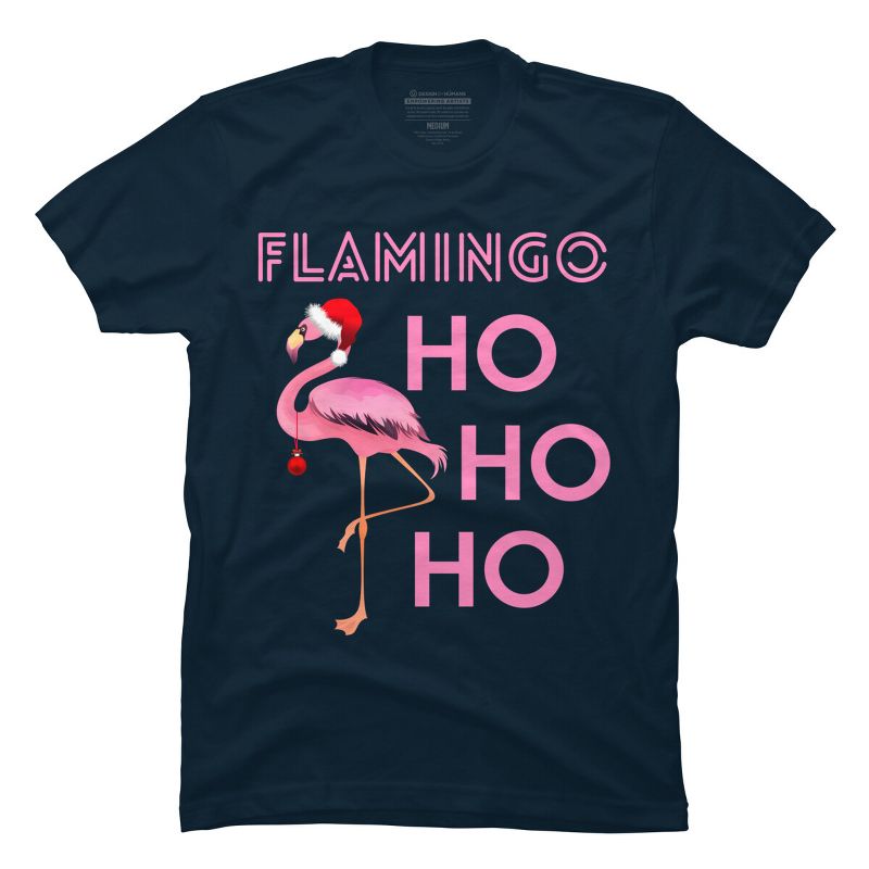 Men's Design By Humans Flamingo HoHoHo Christmas Day X-Mas Flamingo Shirt By TomGiant T-Shirt, 1 of 5