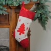 Northlight 18" Red and Ivory Tree with Snowflakes Christmas Stocking - 2 of 3