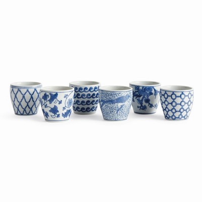 Plum & Post Barclay Butera Dynasty Decorative Mini Flower Pots,  Set of 6