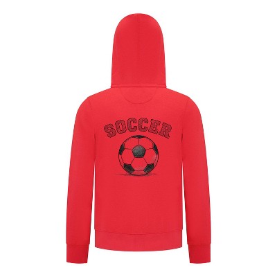 Everyday Kids Sports Collection Soccer Zip Up Hoodie – Vintage Sketch Graphic Sweatshirt