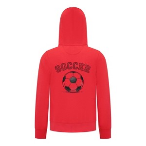 Everyday Kids Sports Collection Soccer Zip Up Hoodie – Vintage Sketch Graphic Sweatshirt - 1 of 4