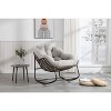LOVMOR Outdoor Patio Rocking Chair with Padded Cushion, Oversized Papasan Chair, Rattan Wicker Egg Chairs Rocker for Front Porch Living Room Bedroom - 2 of 4