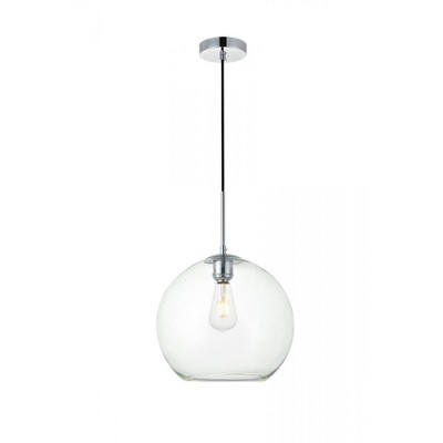 Elegant Lighting Baxter 1 Light Chrome Pendant With Clear Glass