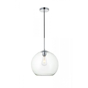 Elegant Lighting Baxter 1 Light Chrome Pendant With Clear Glass - 1 of 4