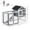 Skyzone 55" L 2-Tier Fir Wood Rabbit Hutch with Asphalt Roof, Slide-Out Tray & Lockable Doors for - 4 of 4