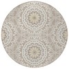 Taupe Khaki And Ivory Floral Medallion Washable Indoor Outdoor Area Rug - 4 of 4
