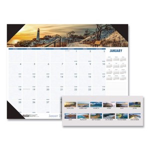 Earthscapes Recycled Monthly Desk Pad Calendar, Coastlines Photos, 22 x 17, Black Binding/Corners,12-Month (Jan-Dec): 2026 - 1 of 4