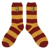 Harry Potter Gryffindor Lion Adult Red & Yellow Striped Chenille Crew Socks - 2 of 4