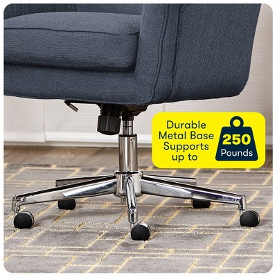 Sanctuary Blue Memory Foam Swivel Home Office Chair with Arms