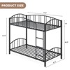 Bunk Bed Twin Over Twin with Ladder and Arched Guardrail, Heavy Duty Bunkbeds Frame with Sturdy Steel Slats Support - 2 of 4