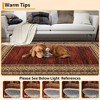 Washable Area Rug Modern Geometric Bordered Rug Low Pile Non Slip Floor Carpet, Soft Non Shedding Thin Rug, Distressed Rug for Bedroom Living Room - 4 of 4