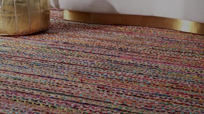 Handmade Multicolor 8x10 Cotton Jute Braided Area Rug