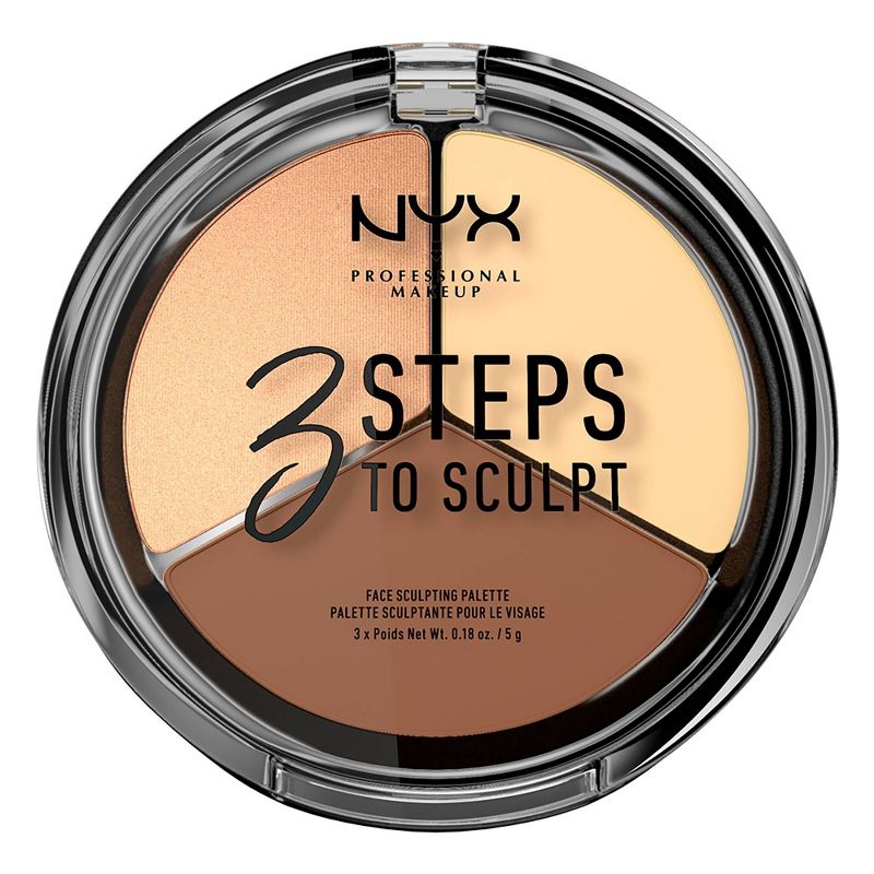 NYX Professional Makeup 3 Steps to Sculpt Face Sculpting Pressed Powder Palette - 0.54oz, 1 of 6