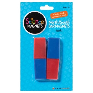 Dowling Magnets North/South Bar Magnets, 3", Red/Blue Poles, Pack of 2 - 1 of 3
