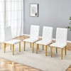 PAGED  Set of 4  Elegant Dining Chairs with Gold Metal Legs and Backrest,Armless Chairs for Kitchen,Living Room - 2 of 4