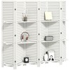 HOMCOM 6 Panel 67" Tall Wood Privacy Screen Room Divider with 3 Display Shelves, and Folding Storage for Bedroom or Home Office, White - 4 of 4