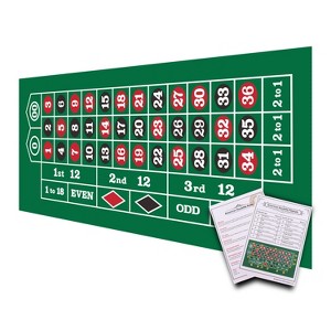 GSE 36" x 72" Portable Casino Roulette Tabletop Layout Mats, Casino Table Top Felt - 1 of 4