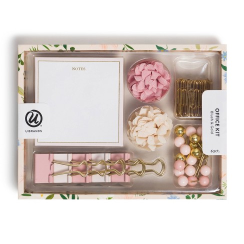 Cute Desk Organizer Set Rose Gold Accessories Pink Desktop Office