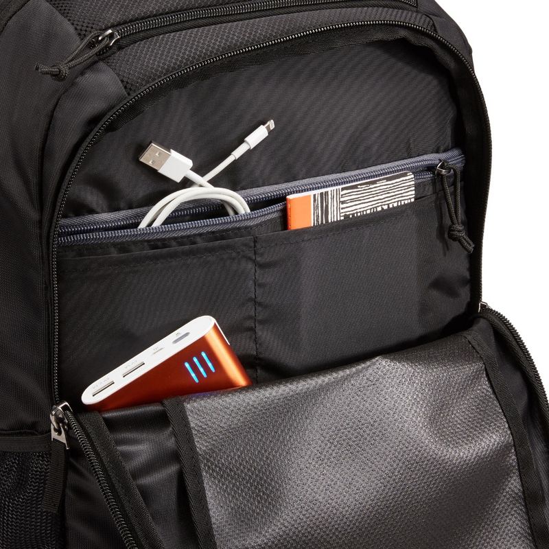 Case Logic Carrying Case (Backpack) for 10.5" to 15.6" Notebook - Black - Mesh Pocket, Polyester - Shoulder Strap, Handle, 5 of 7
