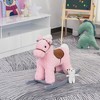 Qaba Kids Plush Ride-On Rocking Horse with Bear Toy, Children Chair with Soft Plush Toy & Fun Realistic Sounds - 2 of 4