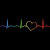 Adult Design By Humans Rainbow Pride Heartbeat By Luckyst T-Shirt - 2 of 2