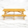 Mshliw 8-Person Wooden Picnic Table with Built-In Benches, Outdoor Dining Table with 2-Inch Umbrella Hole for Garden, Backyard, and Social Gatherings - 3 of 4