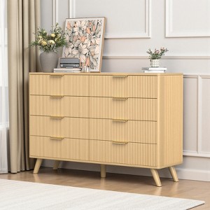 Belord 8 Drawer Double Dresser for Bedroom, Modern Wooden Dresser Chest with Golden Handles for Living Room and Entryway - 1 of 4