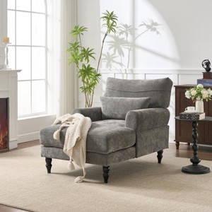 Chaise Lounge Chair Modern Upholstered Recliner with Armrest for Living Room Bedroom - 3irtyhousy - 1 of 4