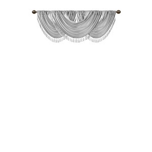 Gracie Mills Aurelius Faux Silk Sheen Waterfall Embellished Valance - 1 of 4