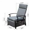Fontoi Accent Chairs, Adjustable Recliner Chair with Removable Cushion, Lounge Chair with Flip Table for Porch Garden, Gray, 28.9"*41.85"*32.36" - 2 of 4